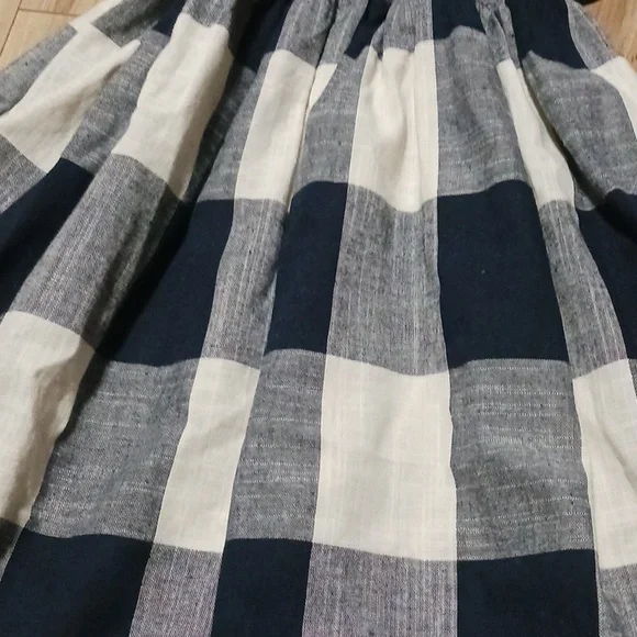 Womens Checkered Dress - Blue and White - Picture 4 of 8